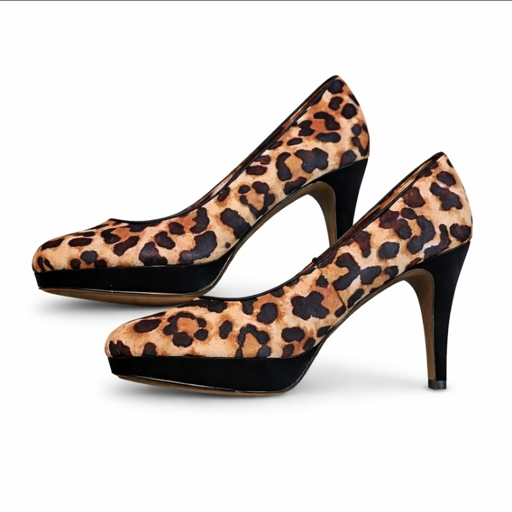 New York and Co Leopard Print Heels Size 9M